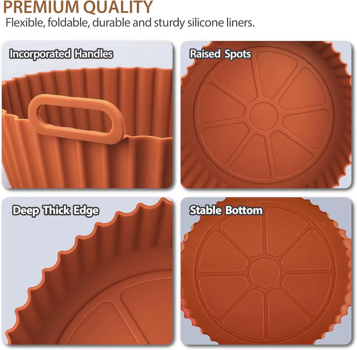 Airfryer Silicone Basket Reusable Baking Tray Silicone Mold for Airfryer Pizza Fried Chicken Basket Air Fryer Liners Accessories