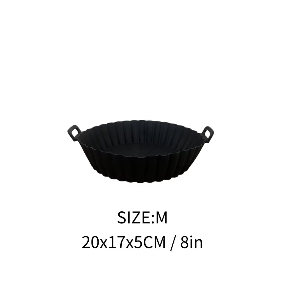 Airfryer Silicone Basket Reusable Baking Tray Silicone Mold for Airfryer Pizza Fried Chicken Basket Air Fryer Liners Accessories