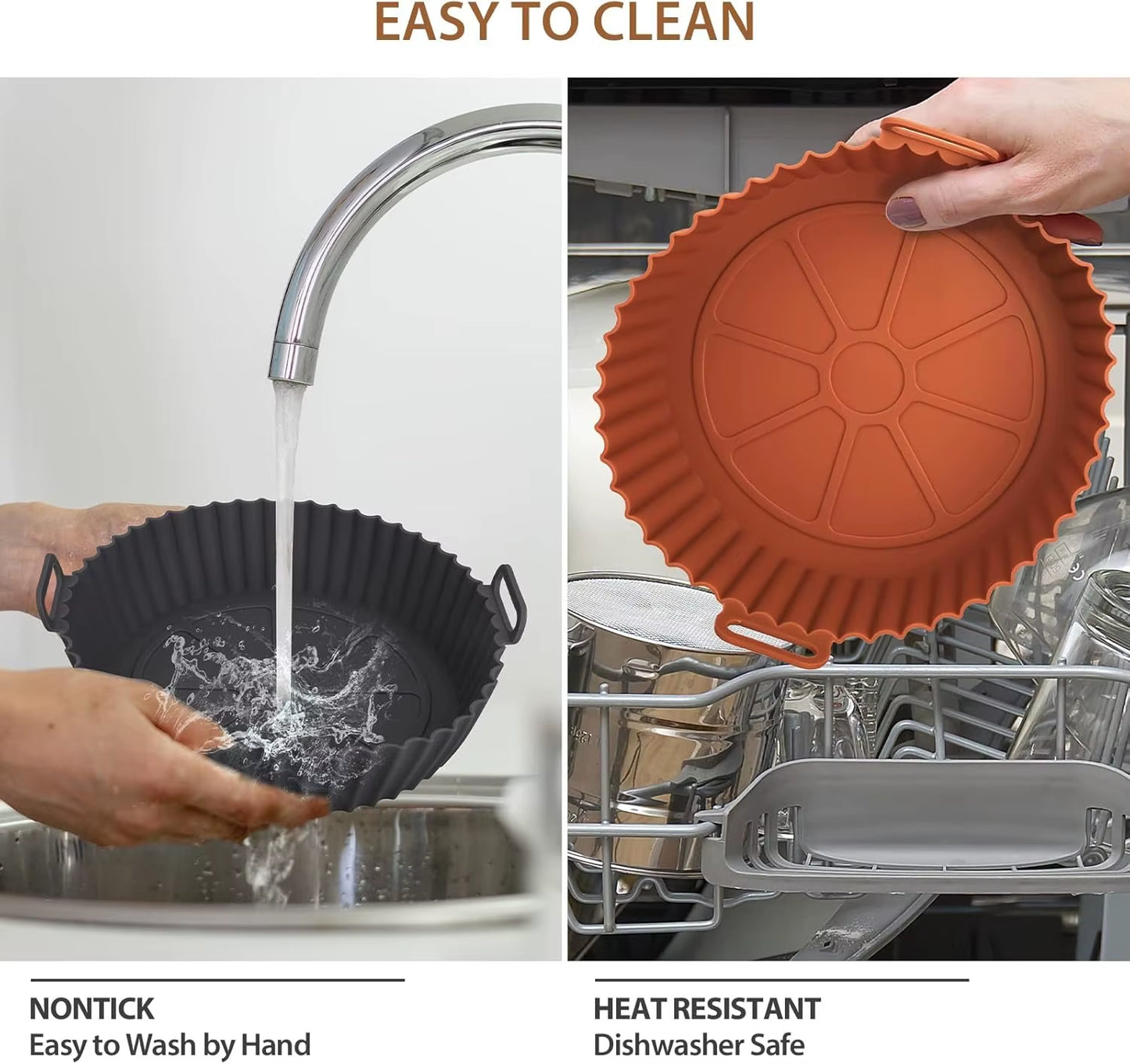 Airfryer Silicone Basket Reusable Baking Tray Silicone Mold for Airfryer Pizza Fried Chicken Basket Air Fryer Liners Accessories