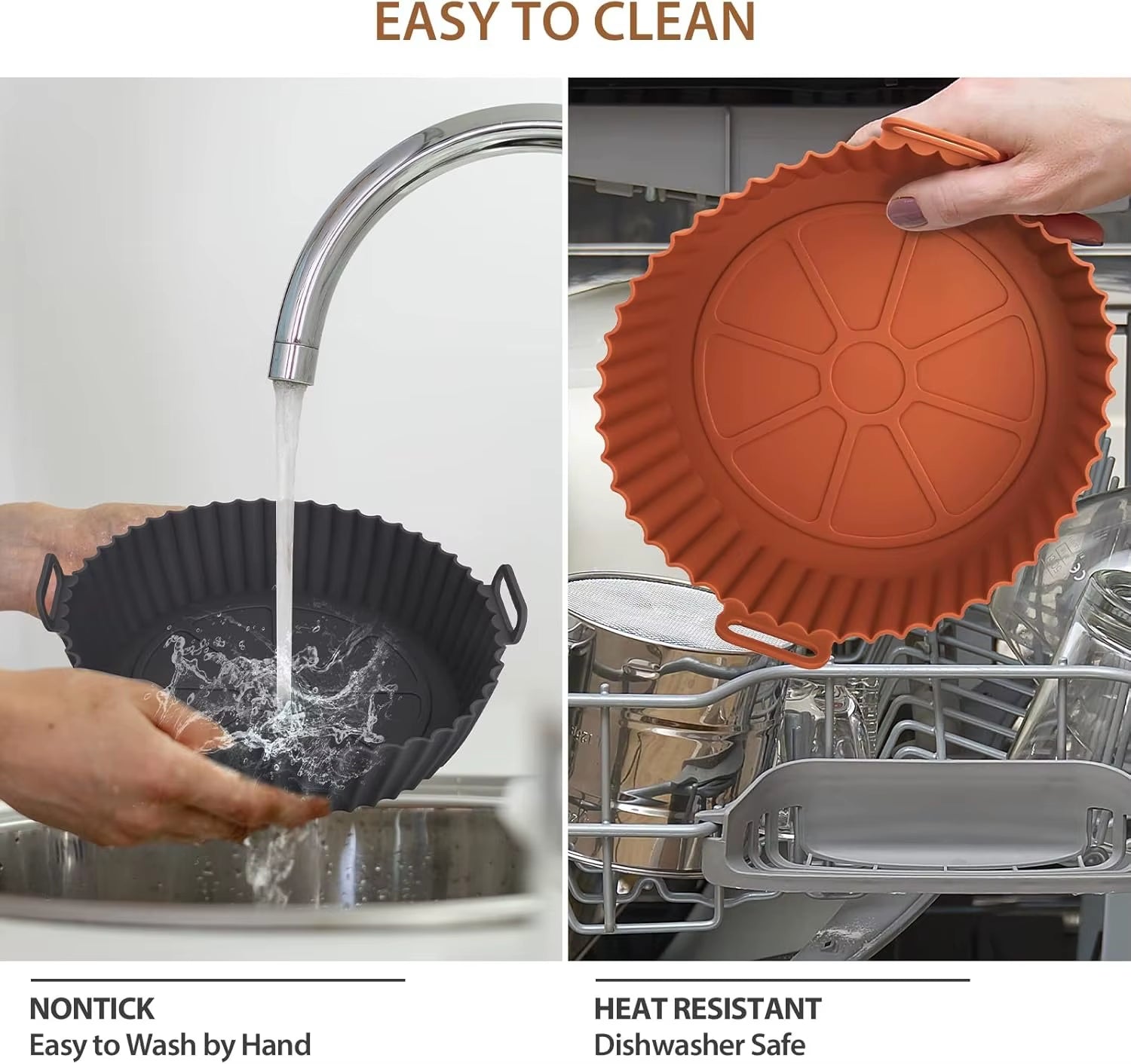 Airfryer Silicone Basket Reusable Baking Tray Silicone Mold for Airfryer Pizza Fried Chicken Basket Air Fryer Liners Accessories